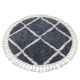 Carpet BERBER CROSS B5950 circle grey / white Fringe Berber Moroccan shaggy