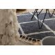 Kulatý koberec BERBER CROSS B5950, šedá-bílá - střapce, Maroko, Shaggy