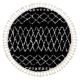 Matta BERBER ETHNIC G3802 cirkel svart / vit Fringe Berber marockansk shaggy