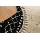 Okrúhly koberec BERBER ETHNIC G3802, čierna -biela, strapce, Maroko, Shaggy