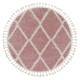 Carpet BERBER TROIK A0010 circle pink / white Fringe Berber Moroccan shaggy