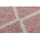 Tapete BERBER TROIK A0010 redondo cor de rosa/branco Franjas berbere marroquino shaggy