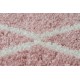 Carpet BERBER TROIK A0010 circle pink / white Fringe Berber Moroccan shaggy