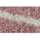 Tapete BERBER TROIK A0010 redondo cor de rosa/branco Franjas berbere marroquino shaggy