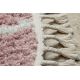 Tapete BERBER TROIK A0010 redondo cor de rosa/branco Franjas berbere marroquino shaggy