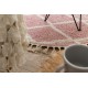 Tapete BERBER TROIK A0010 redondo cor de rosa/branco Franjas berbere marroquino shaggy