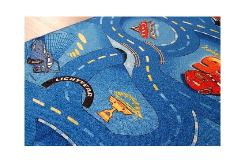 Kinder Cars Straßen Teppich blau 200x200 cm Disney's Cars 