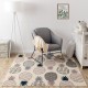 Alfombra TINE 75425A Marco vintage - moderno, forma irregular gris / azul oscuro