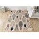 Alfombra TINE 75425A Marco vintage - moderno, forma irregular gris / azul oscuro