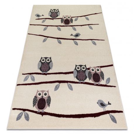 Alfombra TINE 75426A Árbol Madera - moderno, forma irregular crema / gris