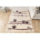 Alfombra TINE 75426A Árbol Madera - moderno, forma irregular crema / gris
