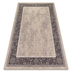 Puff Quadrato 50 x 50 x 50 cm Pouf Boho 22075 poggiapiedi, sedile di lana nero / grigio chiaro