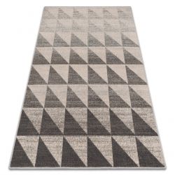 Puff CILINDRO 50 x 50 x 50 cm Pouf Boho 2806 poggiapiedi, sedile di lana, crema / taupe