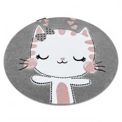Килим PETIT KITTY котка кръг сиво