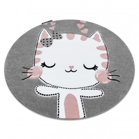 Kulatý koberec PETIT Kotě, šedý