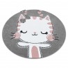 Dywan PETIT KITTY KOTEK koło szary