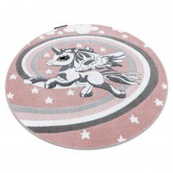 Kulatý koberec PETIT PONY Poník, růžový 