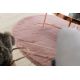 Χαλί BUNNY κύκλος ροζ Απομίμηση γούνας κουνελιού