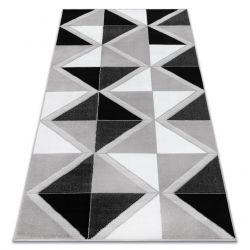 Modern NOBLE Teppich 1532 45 Vintage, Marokkanisches Spalier - Strukturell zwei Ebenen aus Vlies grau