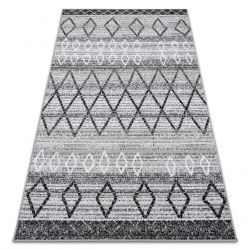 Alfombra sisal FLAT 48731637 Cuadrados Rombos, geométrico gris / crema