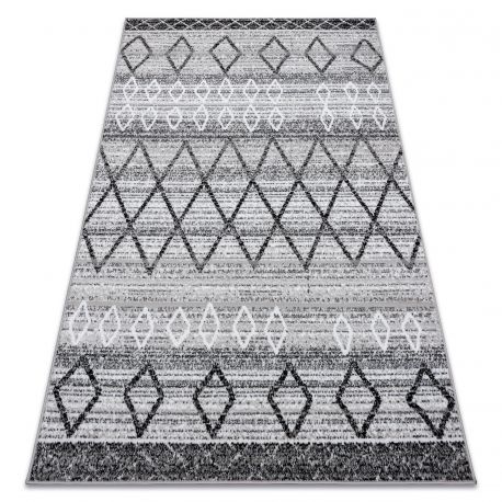 Koberec FLAT SISAL 48731637 Náměstí diamant, geometrický šedá / krém