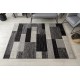 Tapis de couloir ARGENT - W6096 TRIANGLES 3D gris / noir