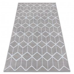 Modern NOBLE Teppich 1515 64 Marmor, Geometrisch - Strukturell zwei Ebenen aus Vlies creme / grau