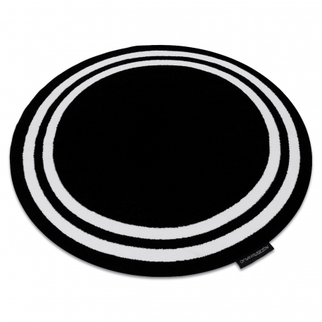 Teppich HAMPTON Rahmen Kreis schwarz