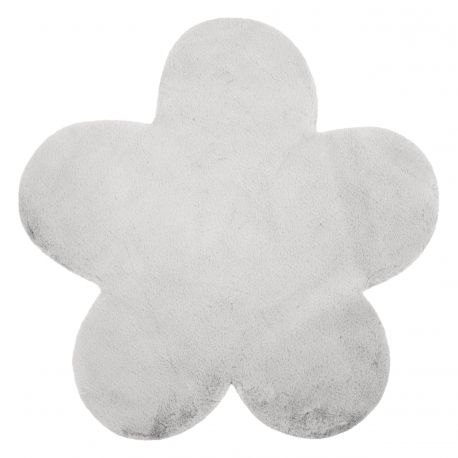 Tæppe NEW DOLLY blomst G4372-2 sølv IMITERET KANINPELS