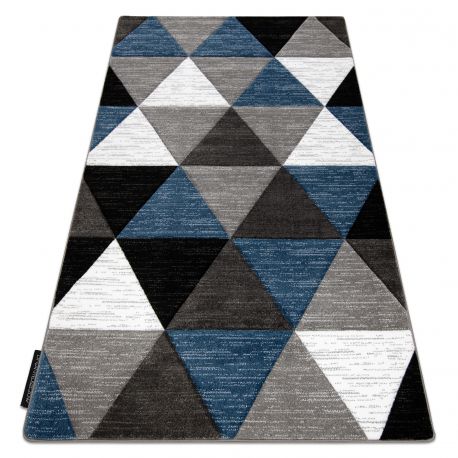 Wool carpet POLONIA Tesoro frame navy blue