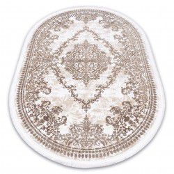 Carpet ACRYLIC DIZAYN oval 143 ivory / dark beige