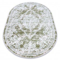 Koberec AKRYL DIZAYN ovál 143 zelená / slonová kost 