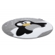 Paklājs PETIT PENGUIN Pingvīns, sniegs apļveida pelēks