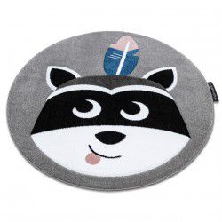 Tæppe PETIT RACCOON MUKKI vaskebjørn hjul grå