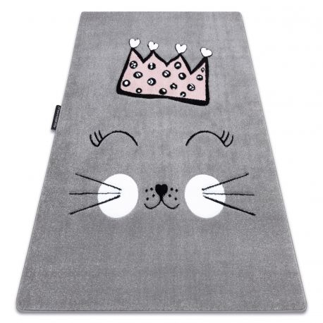 Carpet PETIT CAT CROWN grey