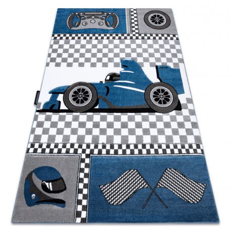 Tæppe PETIT RACE FORMEL 1 RACERBIL blå