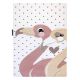 Matta PETIT FLAMINGOS flamingor, hjärtan grädde