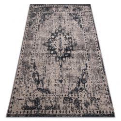 Modern DE LUXE Teppich 634 Rahmen vintage - Strukturell grau / rosa