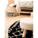 Kulatý koberec BERBER ETHNIC G3802, černo-bílý, střapce, Maroko, Shaggy