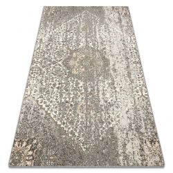Covor CORE A004 Cadru, Umbrită - structural, două niveluri de lână, fildeș / gri / albastru