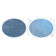 Χαλί, στρογγυλό SANTA FE μπλε 74 απλό, επίπεδη, ένα χρώμα