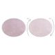 Χαλί, στρογγυλό SAN MIGUEL ροζ 61 απλό, επίπεδη, ένα χρώμα