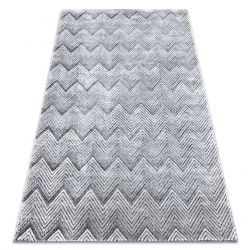 Matto Rakenteellinen SIERRA G5010 Litteä kudottu, kaksi fleece-tasoa harmaa - geometrinen, zigzag