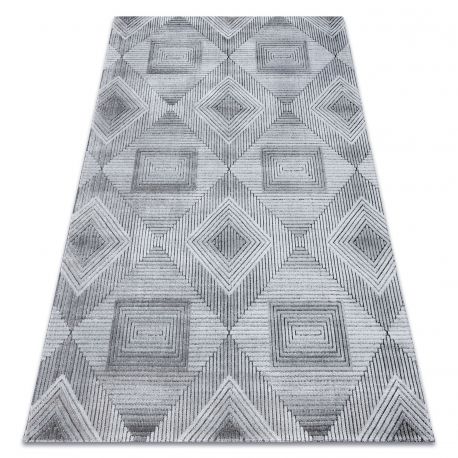 Килим Structural SIERRA G5011 плоский тканий сірий / чорний - геометричні, алмази 