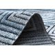 Tæppe Strukturelle SIERRA G5018 Fladt vævet, to niveauer af fleece blå - strimler, rhomber