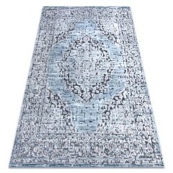 SIERRA szőnyeg Structural G8076 lapos szövött kék / szürke - rozetta 