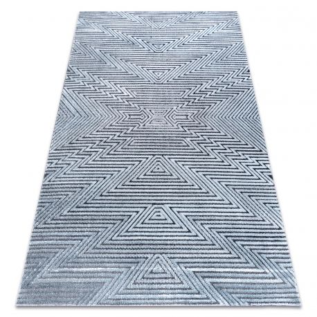 Matta Structural SIERRA G5013 Flat woven blå - zigzag, ethnic