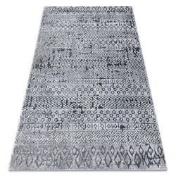 Preproga Strukturni SIERRA G6042 Ploščato tkano, dve ravni flisa siva - geometrijski, etnični