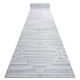 Tapis de couloir Structural SIERRA G5018 tissé à plat gris - bandes, diamants