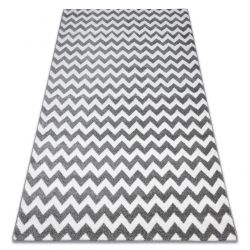 Kulatý koberec SKETCH - F561 Cik cak, šedo bílá